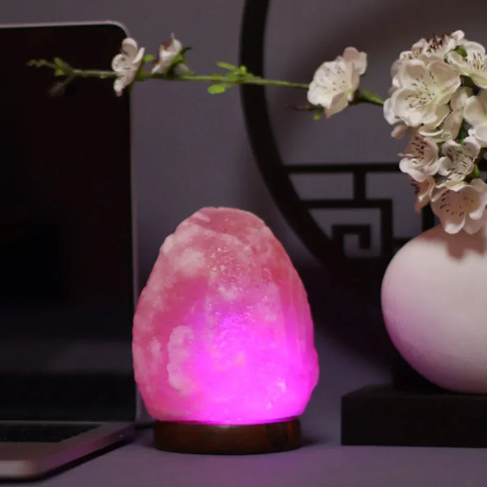 Himalayan Salt Lamp – Color-Changing LED with USB & Natural Air Purification