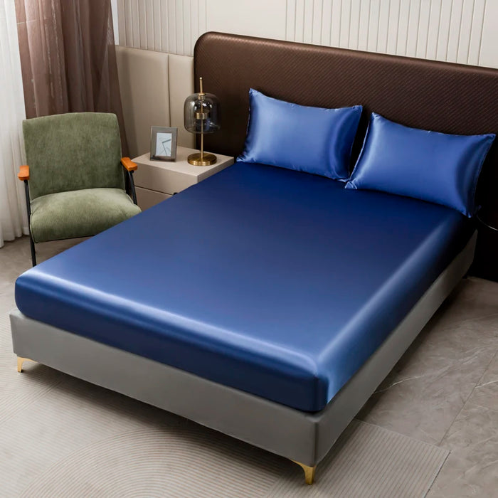 KISS NEST Satin Bed Sheet Set – Smooth 200TC Polyester, Twin to King Sizes - Samanta Factory