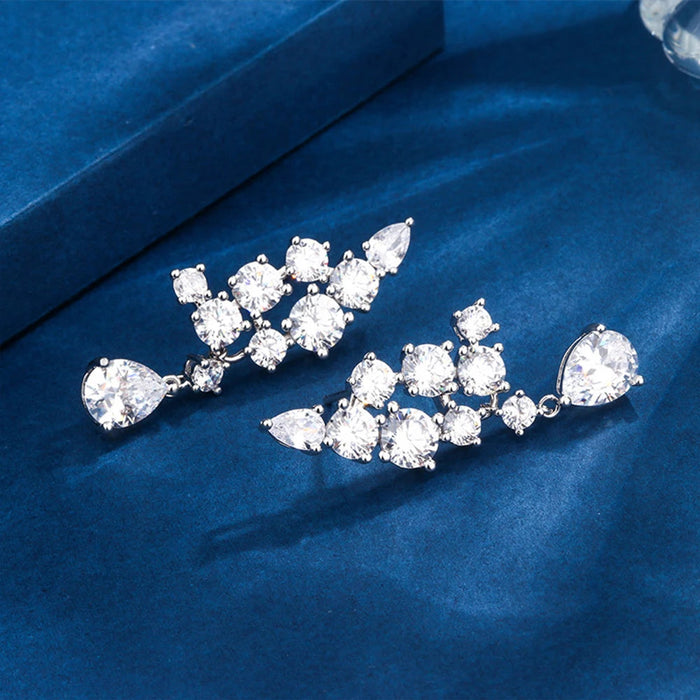 Pear Cut Moissanite Drop Earrings – D Color VVS1 Elegance SF