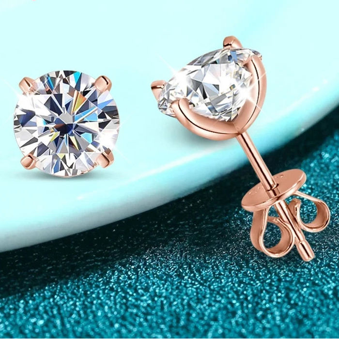 Premium Moissanite Stud Earrings – Brilliant D Color VVS1 Stones