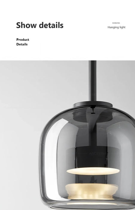 Pendant Light – Nordic Glass Design with Adjustable Height & Warm LED Illumination - Samanta Factory