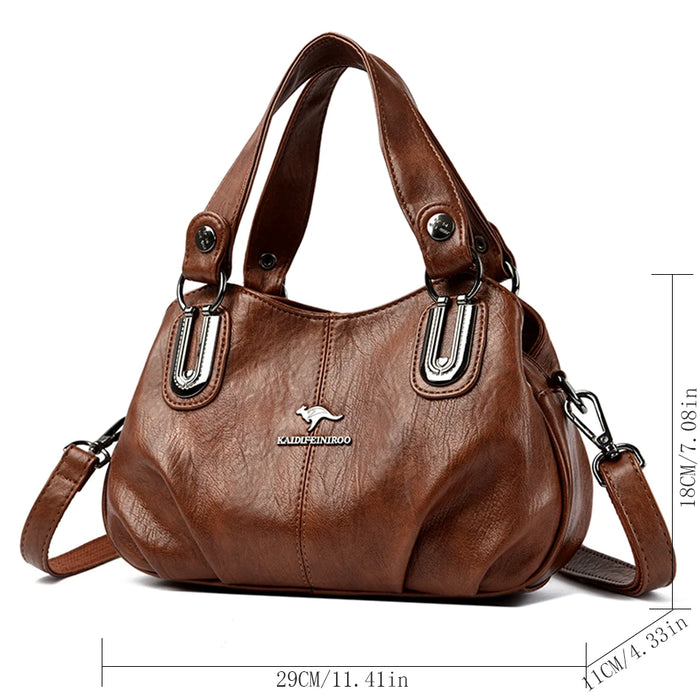 Women’s Tote Bag – Sequined Letter Design & Soft Leather Shoulder Handbag - Samanta Factory