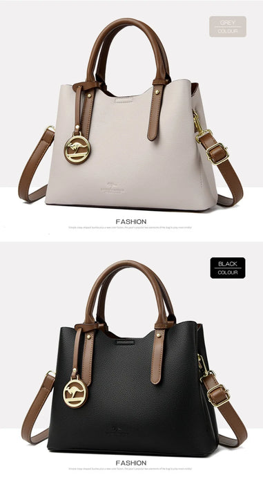 Soft PU Leather Handbag for Women – Luxury Designer Shoulder Tote - Samanta Factory