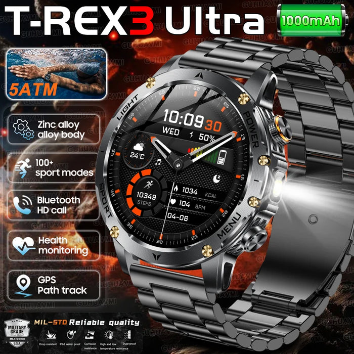 Outdoor AMOLED sports smartwatch with long battery life, Bluetooth calling, and GPS tracking
