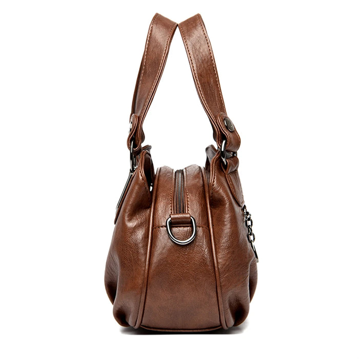 Women’s Tote Bag – Sequined Letter Design & Soft Leather Shoulder Handbag - Samanta Factory