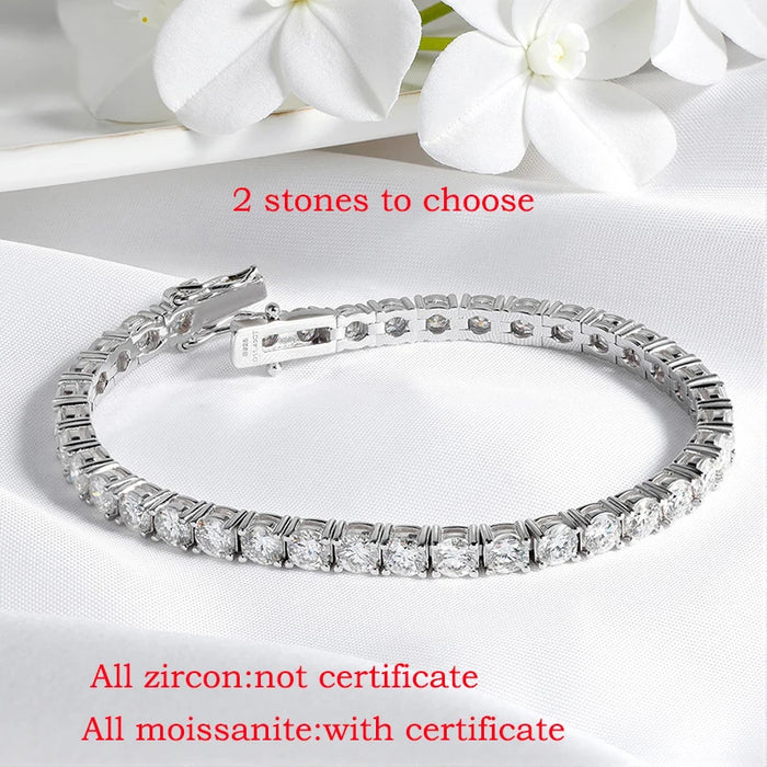 Moissanite Tennis Bracelet – 18K Gold Plated S925 Sterling Silver