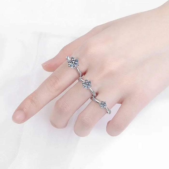 Diamond-Tested Moissanite Wedding & Anniversary Ring for Women SF