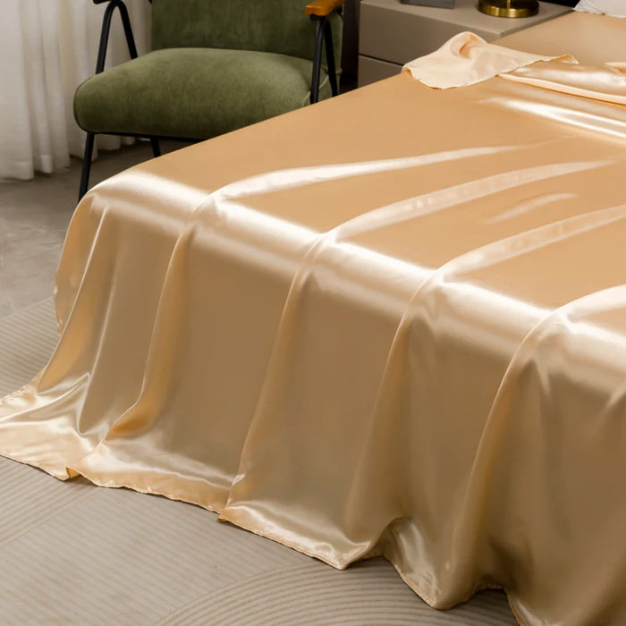 KISS NEST Satin Bed Sheet Set – Smooth 200TC Polyester, Twin to King Sizes - Samanta Factory
