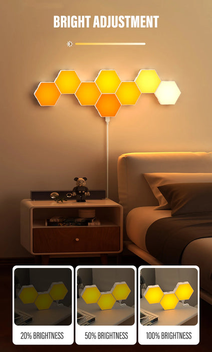 Hexagonal Night Light – DIY Smart LED Wall Panels with App & Music Sync