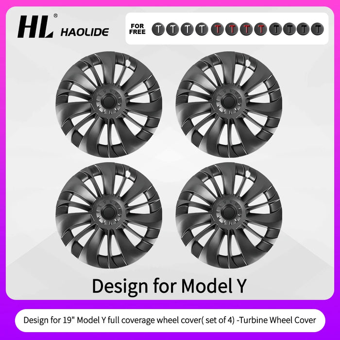HL 19 Inch Hub Cap for Tesla Model Y 2020-2023 Wheel Hubcap Performance Replacement Wheel Cap Full Rim Cover Accessories - Samanta Factory