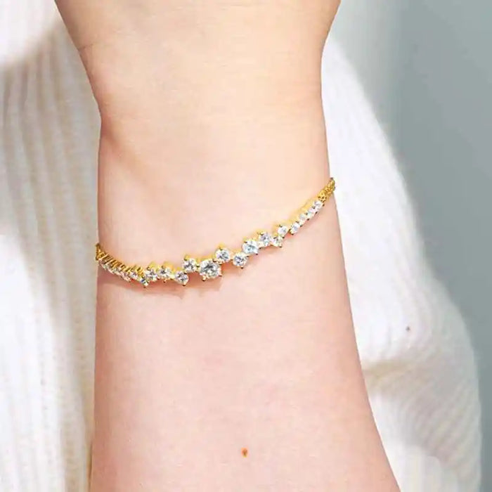 Moissanite Bracelet – Adjustable 925 Sterling Silver Design