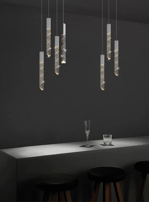 Modern Pendant Light – Luminous Acrylic with Brushed Aluminum Finish - Samanta Factory