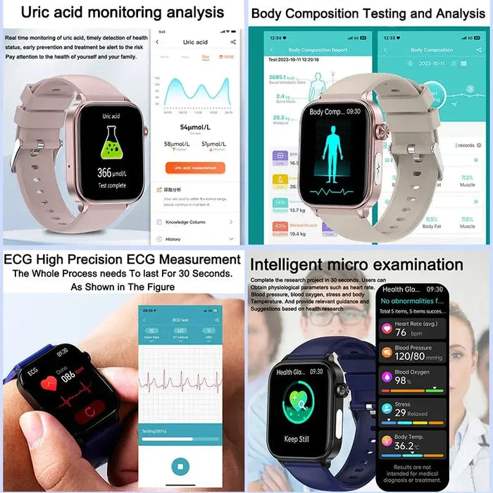 ECG Health Smartwatch – AMOLED Display & AI Voice Calling SF