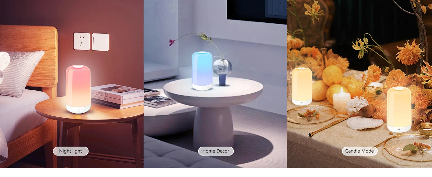 Smart RGB Night Light Lamp – Touch Control with App