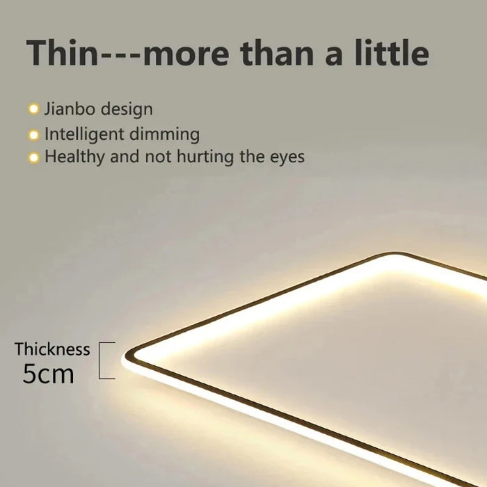 Modern Ultra-Thin LED Ceiling Light – Remote Control, Dimmable, Energy-Saving Lighting Fixture - Samanta Factory