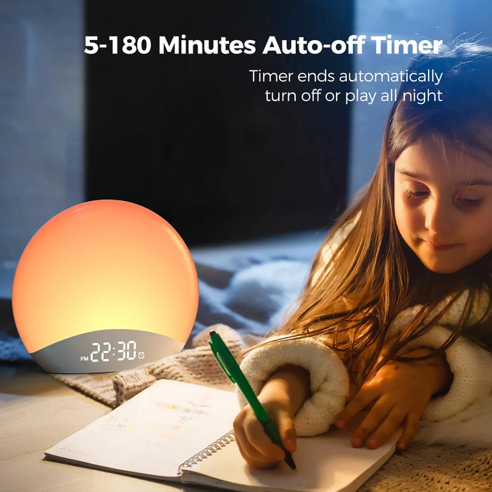 Sunrise Alarm Clock & Sound Machine – All-in-One Sleep Aid with Nature Sounds & Gentle Wake-Up Light