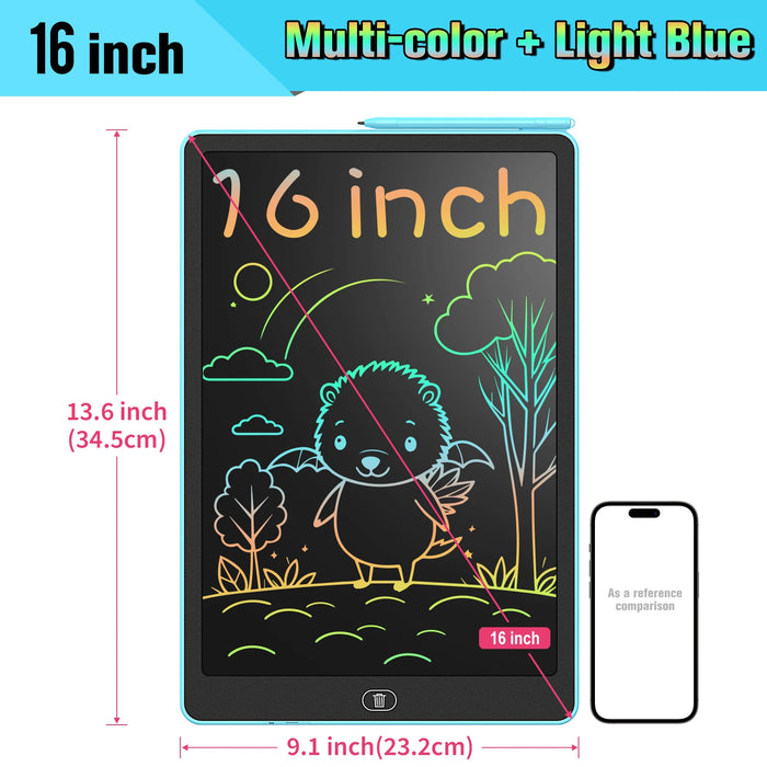 16-Inch LCD Writing Tablet – Colorful Screen with One-Tap Erase & Lock Function