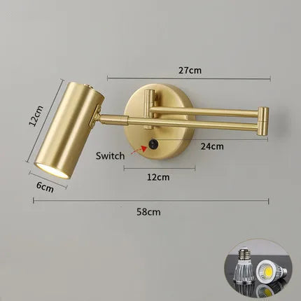 Modern Wall-Mounted LED Lamp – Adjustable Swing Arm with Warm/Cold Light for Bedrooms & Living Rooms - Samanta Factory