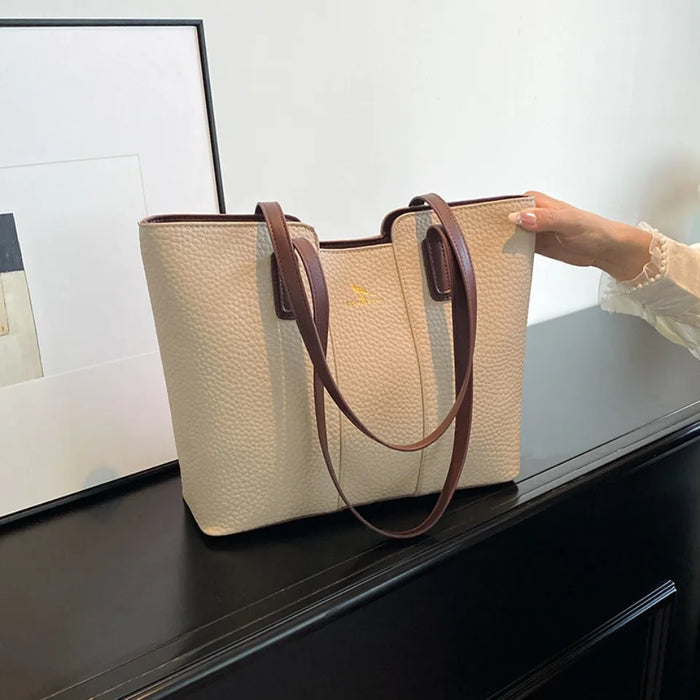 Luxurious Women’s Leather Shoulder Bag – Stylish Microfiber Synthetic Leather Casual Tote - Samanta Factory