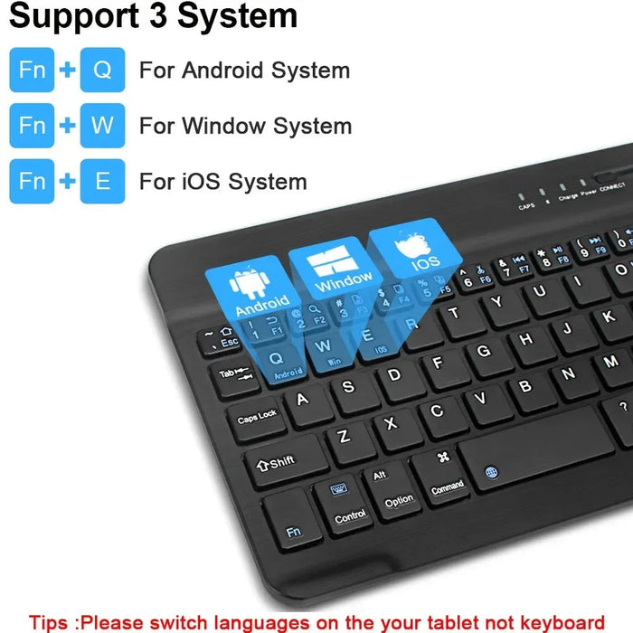 Bluetooth Tablet Keyboard – 7" & 10" Wireless Keyboard for iPad, Android & Windows SF