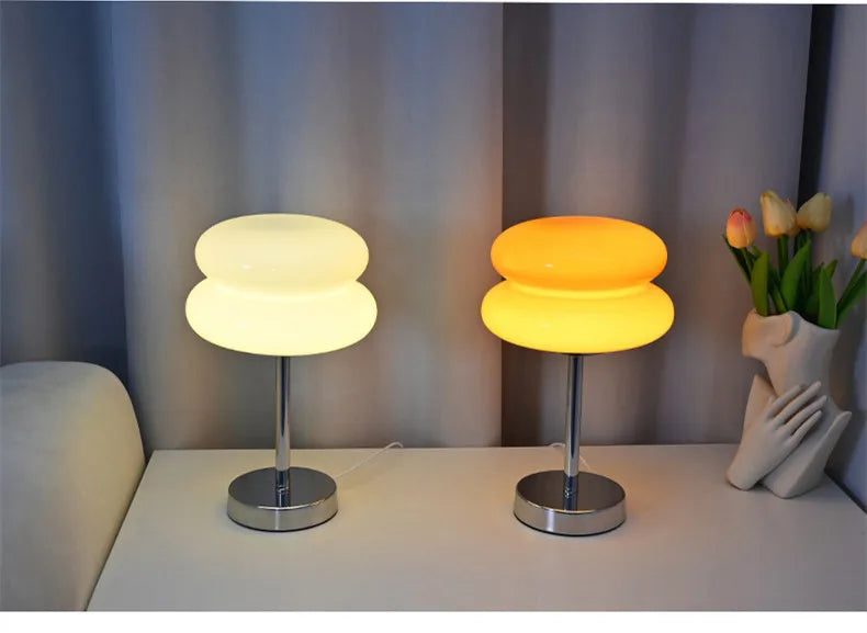 Modern Stained Glass Table Lamp – Touch Control LED Bedside Lighting