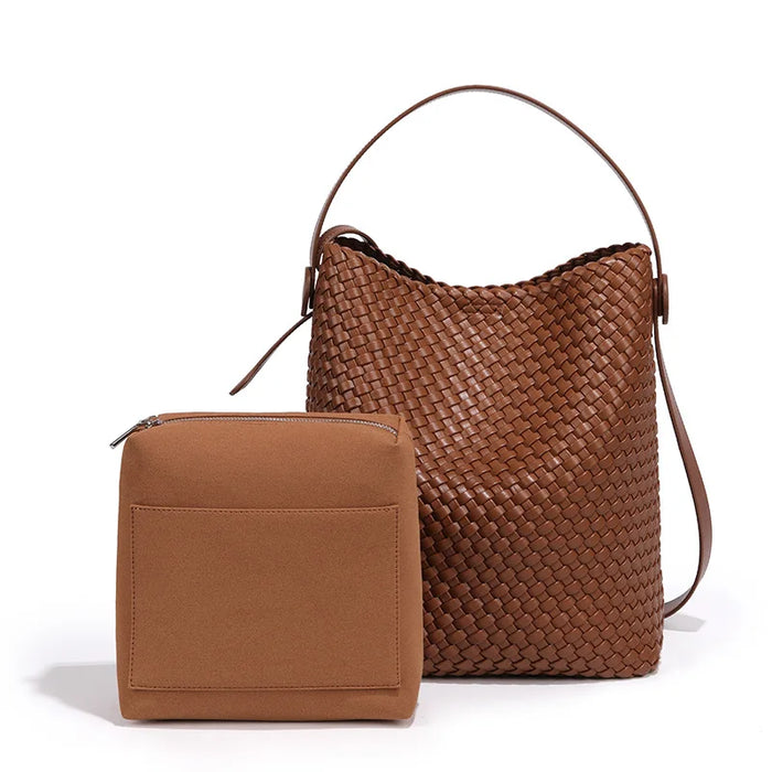 Woven Bucket Tote Bag for Women – Large Crossbody Hobo Shoulder Bag for Summer - Samanta Factory