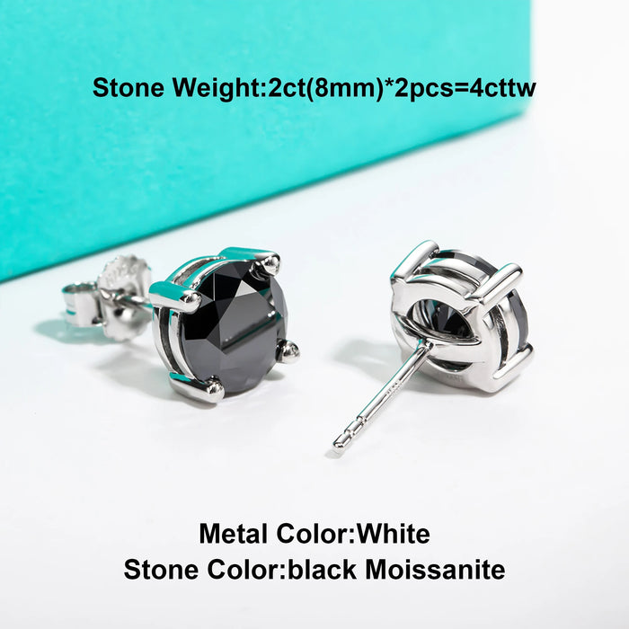 10K Gold Post Moissanite Stud Earrings with GRA Certificate