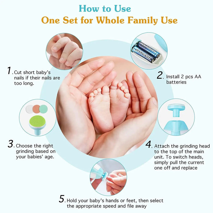 Electric Baby Nail Trimmer – Safe & Gentle Nail Clipper for Newborns and Toddlers