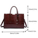 Luxury Crocodile Pattern Handbag – Large Capacity Vintage Women’s Leather Tote Shoulder Bag SF