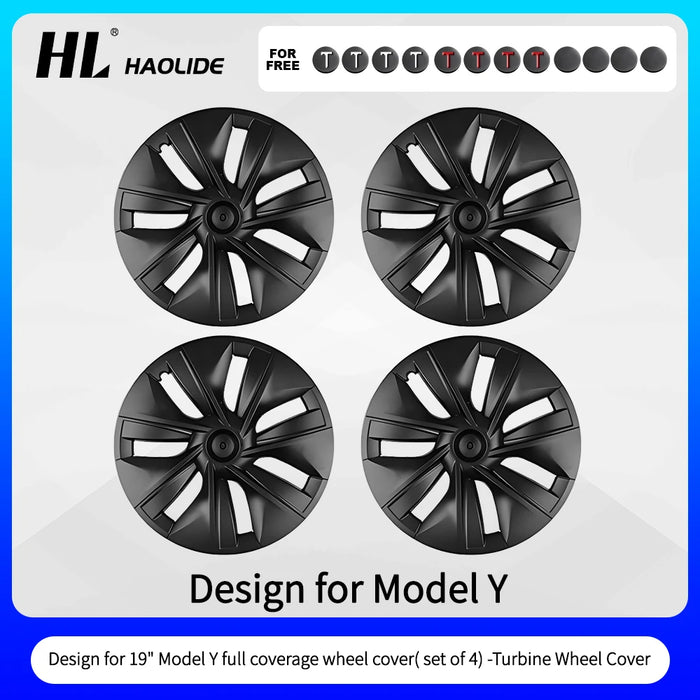 HL 19 Inch Hub Cap for Tesla Model Y 2020-2023 Wheel Hubcap Performance Replacement Wheel Cap Full Rim Cover Accessories - Samanta Factory