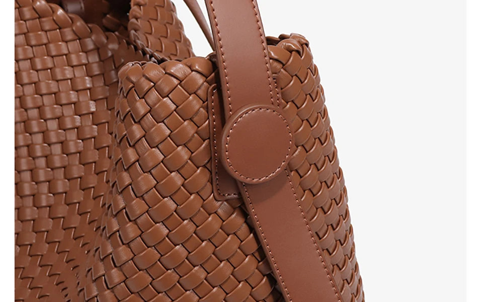 Woven Bucket Tote Bag for Women – Large Crossbody Hobo Shoulder Bag for Summer - Samanta Factory