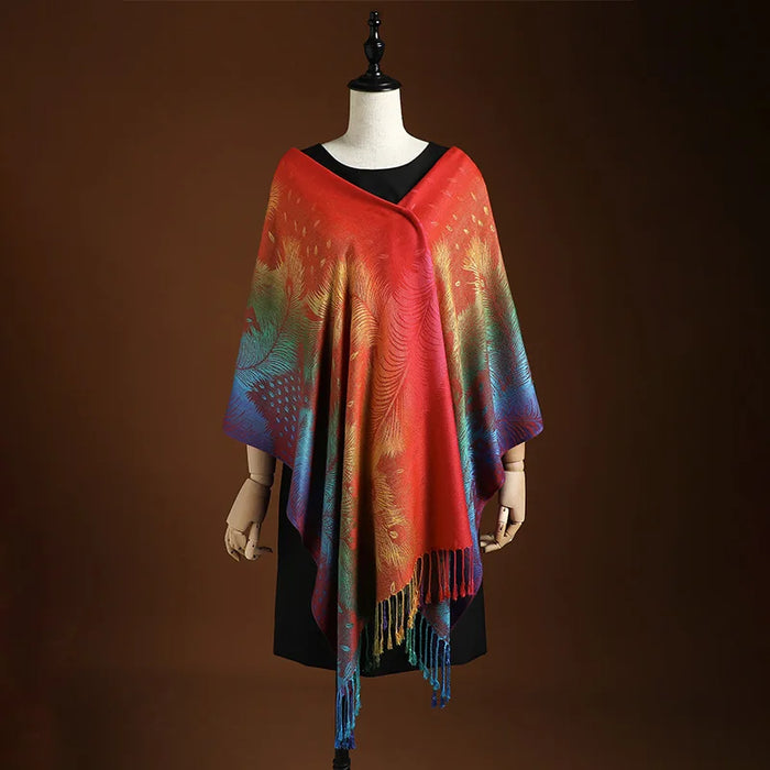 Winter Travel Scarf & Shawl – Oversized Printed Design for Warmth - Samanta Factory