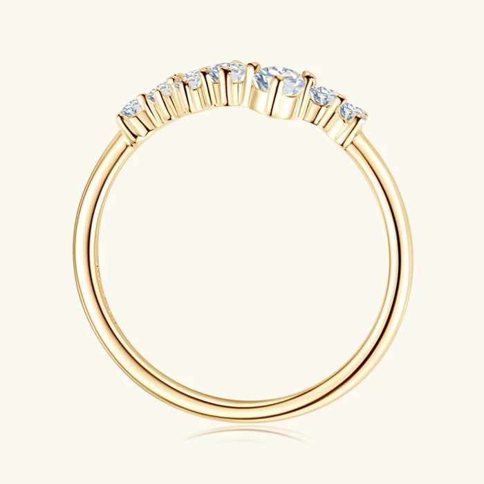 Moissanite Jewelry Set – 925 Sterling Silver Cluster Necklace & Ring