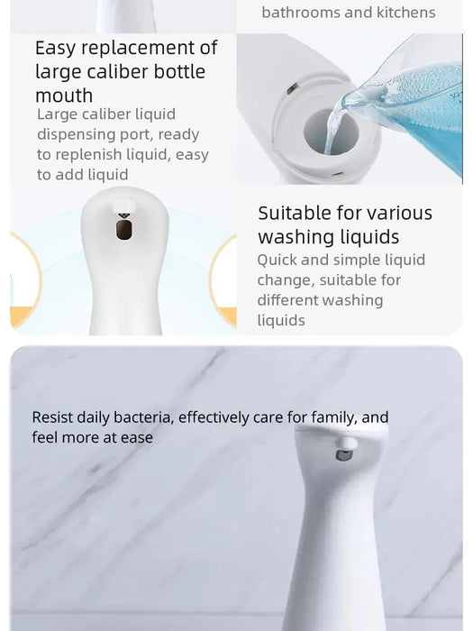 Automatic Soap Dispenser – Touchless Sensor with 0.2s Fast Dispense & Waterproof Non-Slip Base
