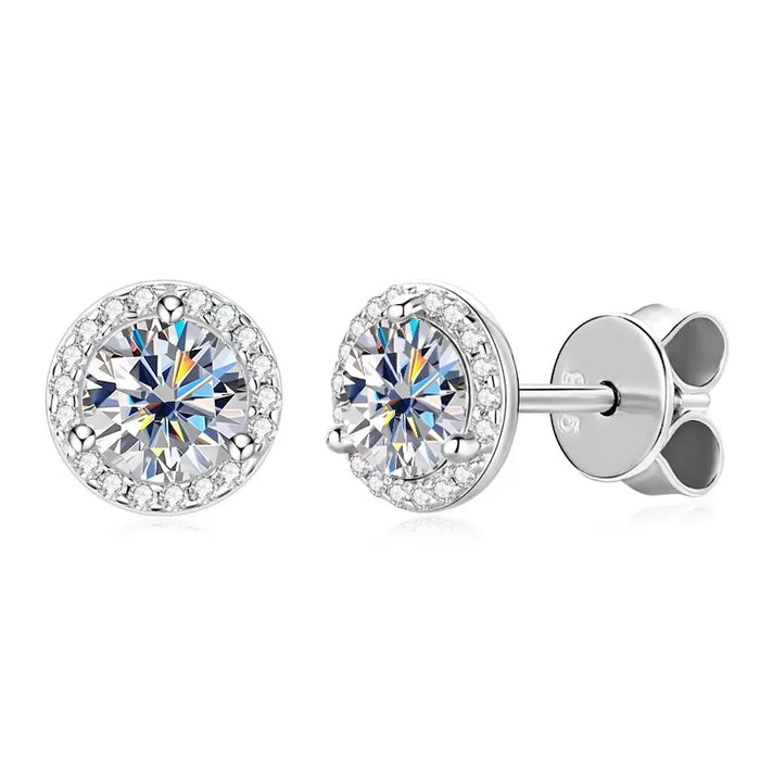 Premium 925 Sterling Silver Round Cut Earrings for Timeless Brilliance
