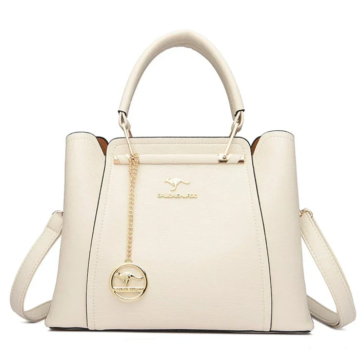 Women’s Soft PU Leather Handbag – Fashionable Casual Tote with Sequined Detail - Samanta Factory