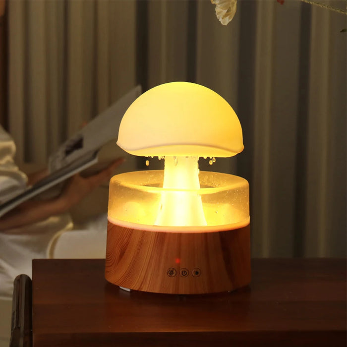 Mushroom Rain Cloud Humidifier – 7-Color LED & Aromatherapy Diffuser for Relaxation & Skin Hydration - Samanta Factory