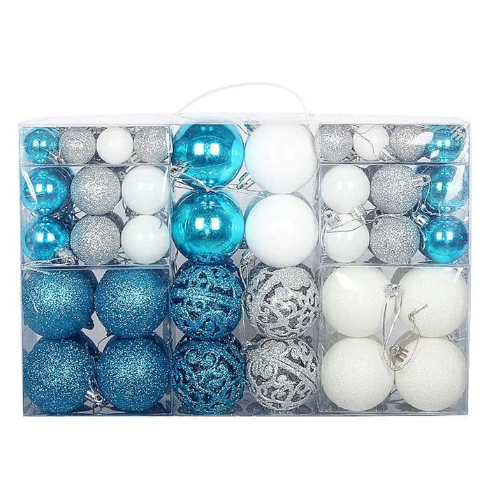 Christmas Ball Ornament Set – 100PCS Plastic Baubles in 18 Colours
