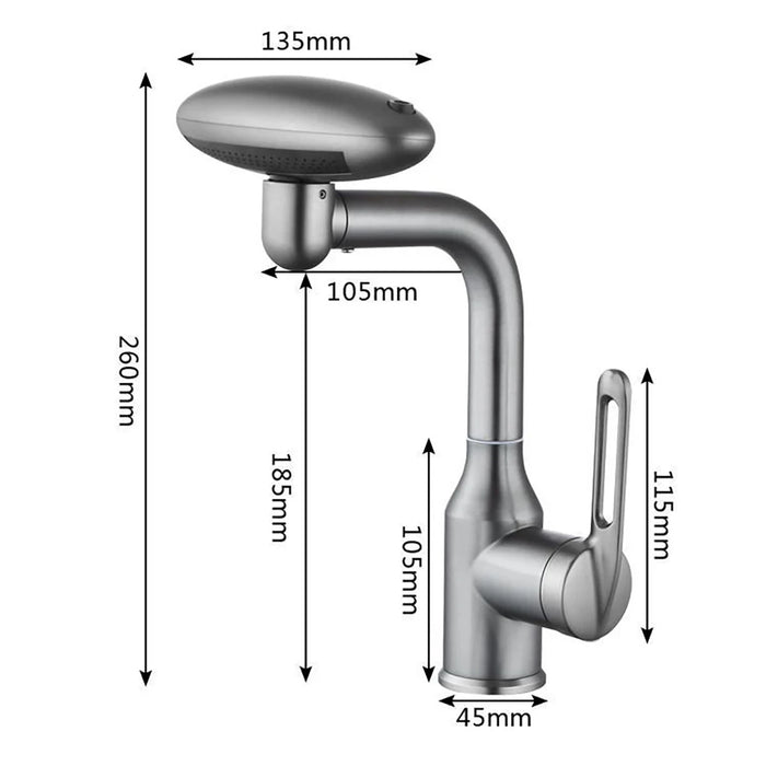 Bathroom Sink Faucet – 4-Mode Water Flow with 360° Swivel & Modern Design - Samanta Factory