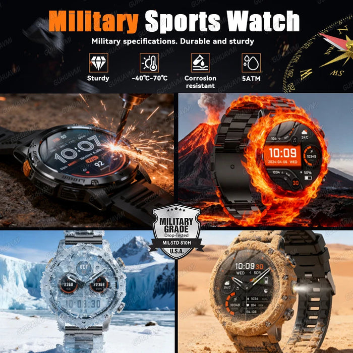 Outdoor Smartwatch – 1000mAh Long Battery & IP69K Waterproof SF