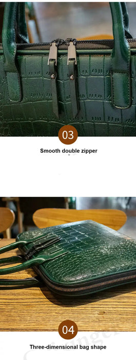 Leather Laptop Briefcase – Stylish Multi-Use Work Bag for Women SF