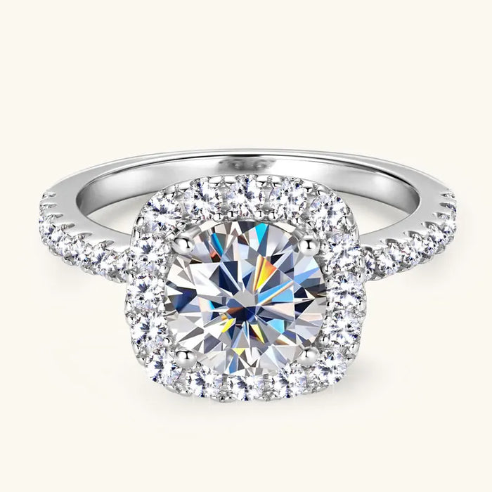Moissanite Engagement Ring – 2ct D-Color VVS1 in 925 Sterling Silver