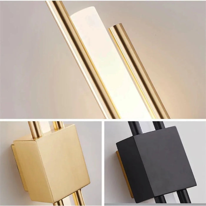 Contemporary Black & Gold LED Wall Lamp – Up & Down Light for Modern Interiors - Samanta Factory