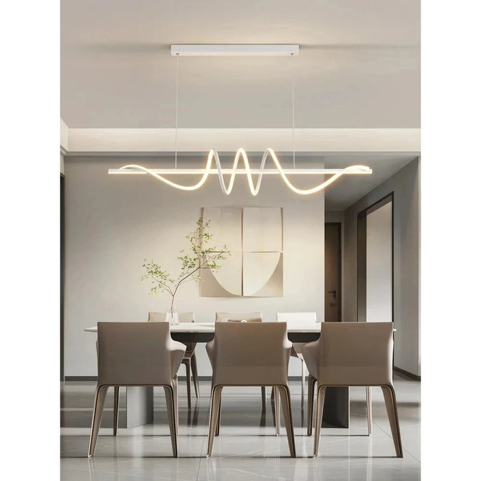 Contemporary Aluminum & Acrylic Pendant Chandelier with Adjustable Brightness & Remote - Samanta Factory