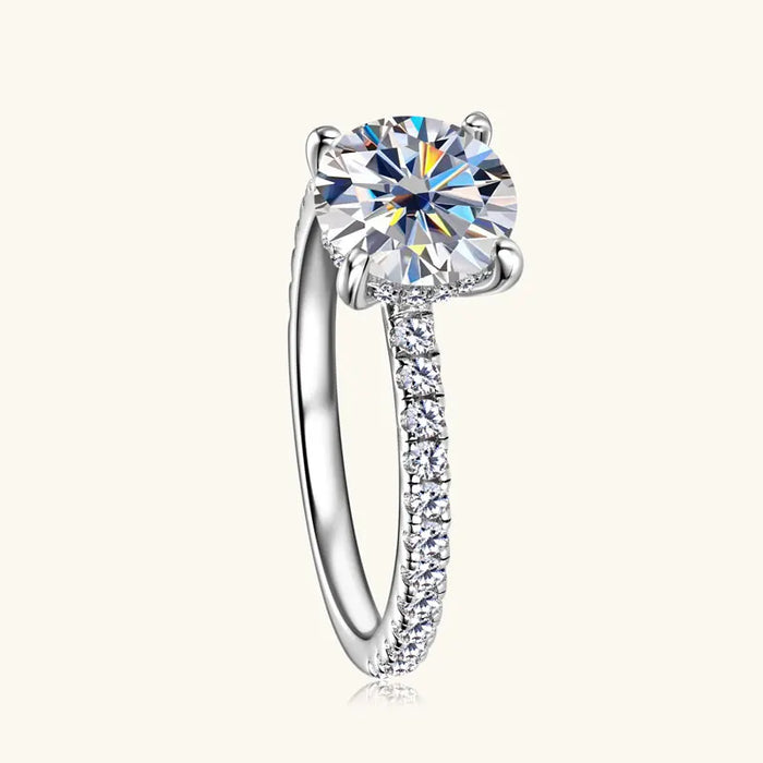 Moissanite Ring – 2ct Round-Cut Solitaire