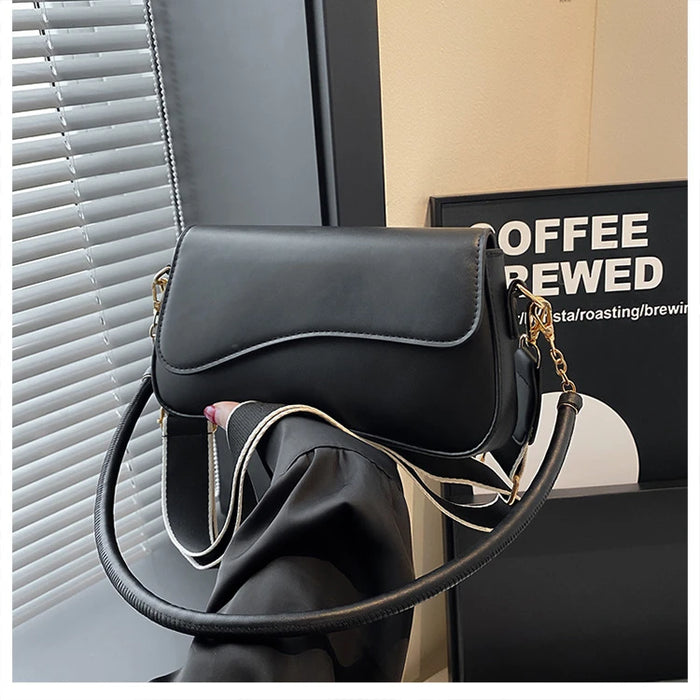 Women’s PU Saddle Bag – Stylish Hasp Closure & Interior Zipper Pocket - Samanta Factory