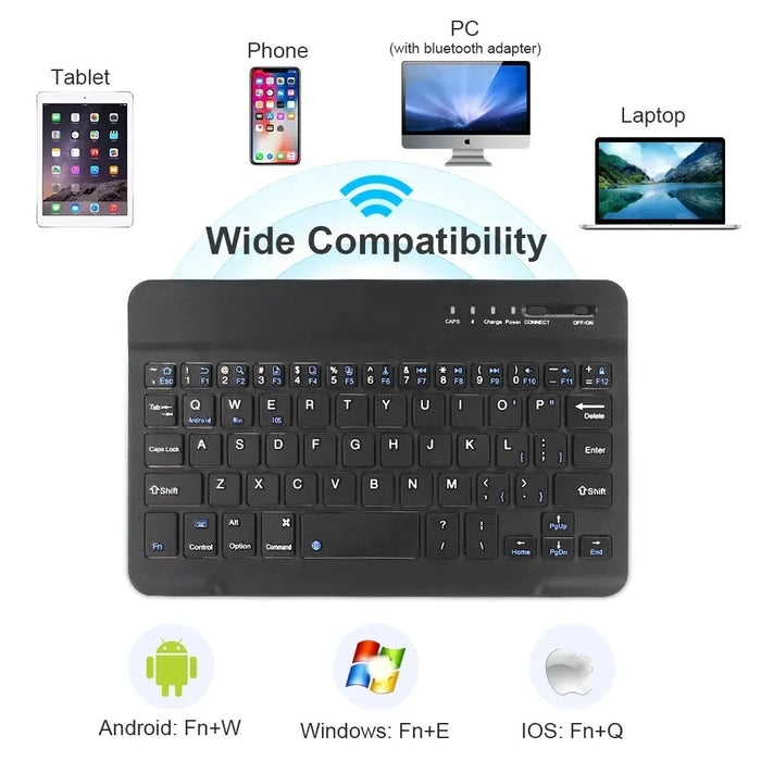 Bluetooth Tablet Keyboard – 7" & 10" Wireless Keyboard for iPad, Android & Windows SF