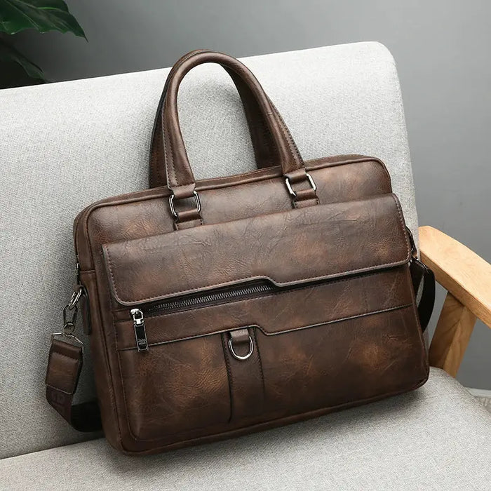Men’s Business Briefcase – PU Leather Office Work Bag SF