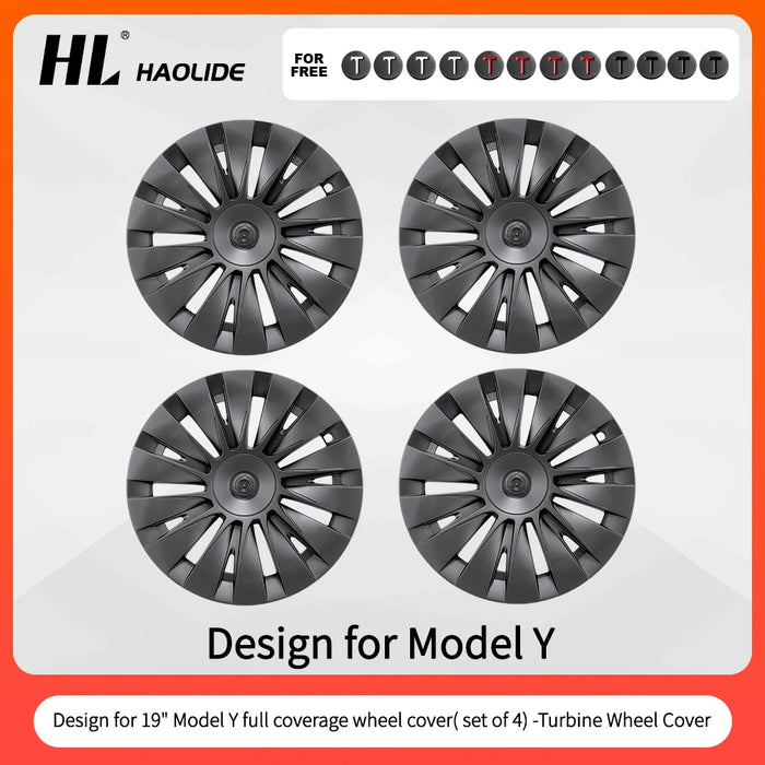 HL 19 Inch Hub Cap for Tesla Model Y 2020-2023 Wheel Hubcap Performance Replacement Wheel Cap Full Rim Cover Accessories - Samanta Factory