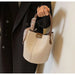 PU Leather Knitted Bucket Bag – Soft Casual Messenger Handbag for Women - Samanta Factory